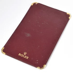 Authentic Vintage Rolex Brown Leather Notepad Holder Wallet - Picture 1 of 9