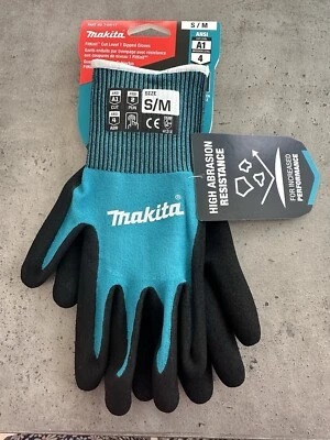 MAKITA T-04117 T04117 CUT LVL 1 FITKNIT TEAL GLOVES - SIZE: S/M - Image 1 of 2