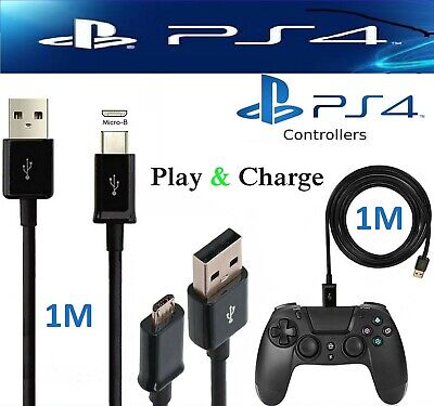 1 Meter Long Micro USB Charging Cable For Sony PS4 PlayStation 4 Controller • 2.42£