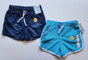 Cat & Jack Girls Size L 10/12 Loop Terry Jeans Shorts Pockets Lot of 2 - Picture 1 of 10