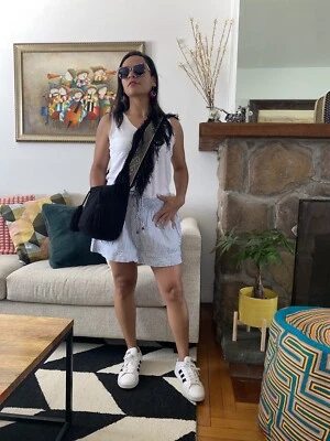 Auténtico Bolso Colombiano 100% Wayuu Mochila Tamaño Mediano Bandolera Negro Flecos Foto 1 de 4