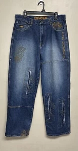 Vintage ENYCE Jeans Mens 34x32 Rap Hip Hop Streetwear Unique Skater Festival - Picture 1 of 18