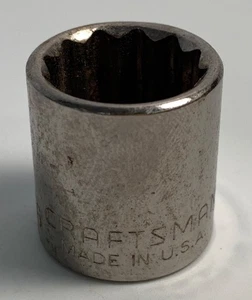 Craftsman 3/8" Drive 11/16" 12 Point Shallow Socket SAE 44336-G2 Inverted USA - Bild 1 von 4