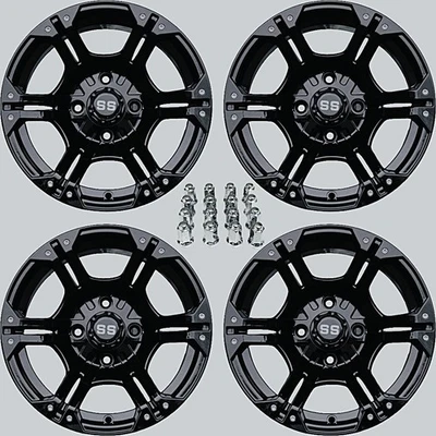 YAMAHA RHINO 700 14" VIPER BLK ATV / UTV ALUMINUM WHEELS (SET 4) IRS1CA - Image 1 of 4