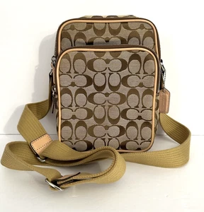 COACH Vintage Signature Collection Canvas Crossbody Bag Brown Pockets 4270 - Picture 1 of 23