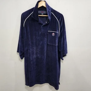 Vintage Phat Farm Velour S/S Sweatshirt Polo Hip Hop Streetwear Y2K Mens 3XL - Picture 1 of 19