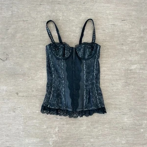 Triumph Vintage Black Lace Boned Corset Top B CUP / EU 36 - Picture 1 of 4