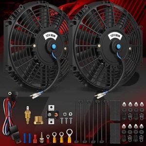 Kit de interruptor de control de relé de espiga termostato 1550 CFM ventilador de refrigeración eléctrico de 12" 2 piezas - Imagen 1 de 9