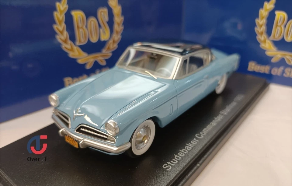 BOS 1:43 Studebaker Commander Blue Black Commander Simulation Car Model - Image 1 of 4