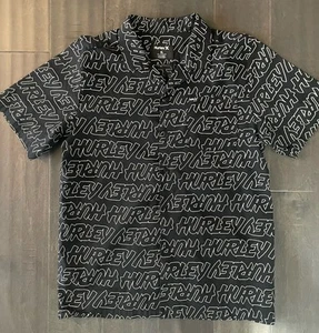 New HURLEY button front short sleeve camp shirt- BOYS XL - Picture 1 of 5