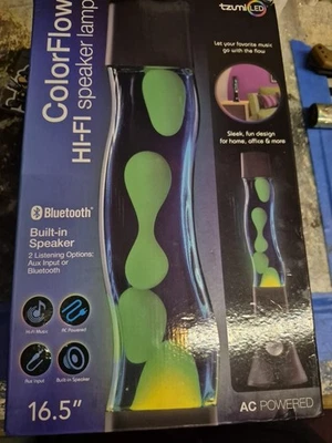 TZUMI AURALED COLORFLOW LAVA LAMP NIGHT LIGHT WITH BLUETOOTH SPEAKER REMOTE - Image 1 of 4