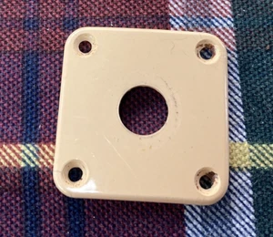 1990s Cream Genuine Original Gibson USA Les Paul Guitar Output Jack Plate - Picture 1 of 2