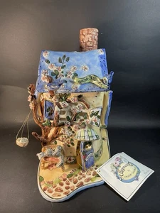 Heather Goldminc Spring Blossoms Cherry Tree Inn Tea Light Clayworks Blue Sky - Picture 1 of 19