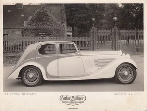 BENTLEY 3 1/2 LITROS BERLINA DEPORTIVA ARTHUR MULLINER LTD FOTO ORIGINAL PERÍODO - Imagen 1 de 2