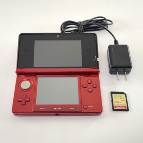 Nintendo 3DS Flame Red Console Handheld Loaded w/Pokemon Games - SHIPS TODAY