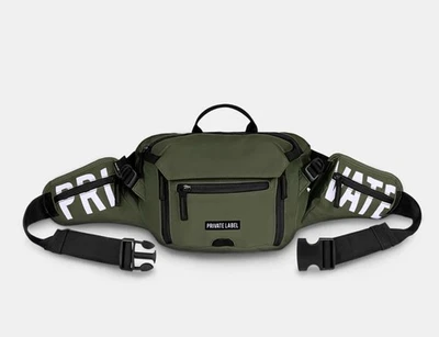 PRIVATE LABEL WAIST SLING BELT BAG GREEN BOMBER OVERSIZED 3L NEW DISPLAY MODEL - Image 1 of 3