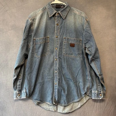 Camisa Chaqueta Bugle Boy Años 90 Western Denim Snap Grunge Jean Patinador Cazadora Desteñida Foto 1 de 4