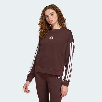 adidas women Essentials 3-Stripes Fleece Sweatshirt - Image 1 of 4