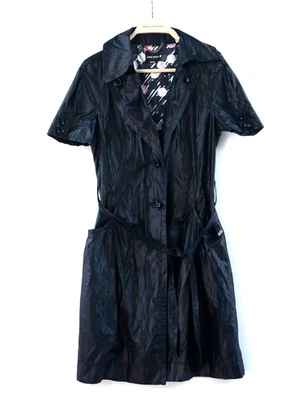 Vintage Miss Sixty Black Button Down Trench Style Shirt Dress Womens Size Small - Image 1 of 4
