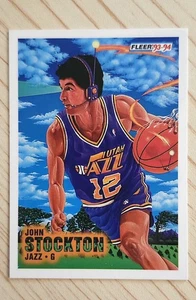 Fleer #236 1993-94 John Stockton ¡Otra pintura "fantasía"! Point Perfect - Imagen 1 de 2