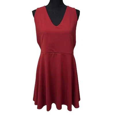 Vestido Bebe Talla 2XL Naranja Quemado Sin Mangas Cuello en V Ajuste y Acampanado Sin Espalda Foto 1 de 4