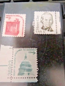 Lot 3, 9 Cent USA.Briefmarke,Recht des Volkes friedlich zusammengebaut,mit Kennzeichennummer+2 - Bild 1 von 7
