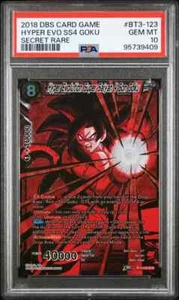 Gioco di carte DBS 2018 - Hyper Evo SS4 Son Goku SCR PSA 10 #BT3-123 - Foto 1 di 2
