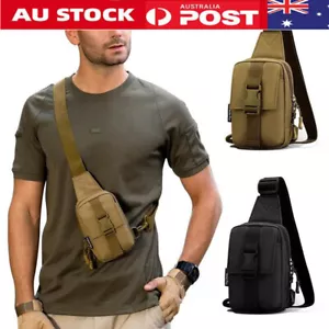 Men Small Chest Bag Pack Travel Sport Shoulder Sling Backpack Cross Body Outdoor - Picture 1 of 15