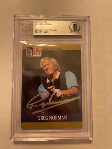 GREG NORMAN AUTO BECKETT AUTHENTICATED 1990 PRO SET SILVER INK PGA TOUR - Picture 1 of 2