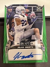 2023 Leaf Draft Julius Brents X RC Rookie Autograph Green #BA-JB1
