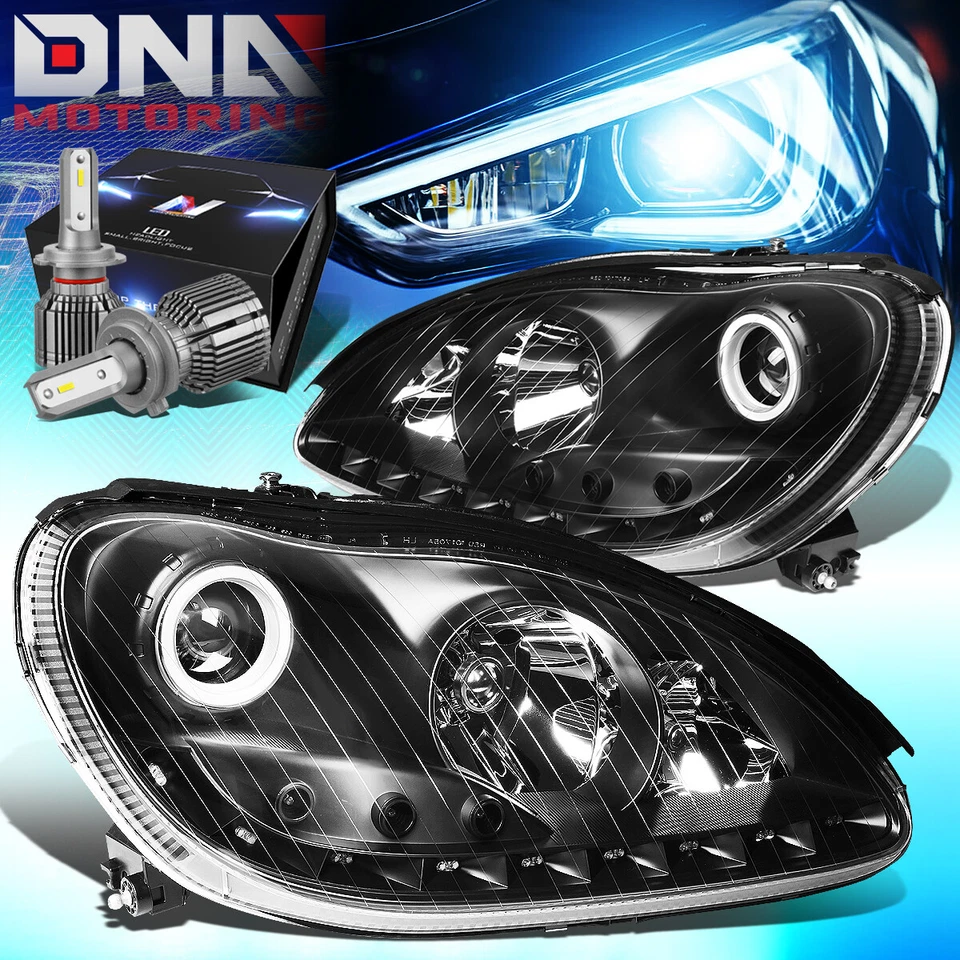 ДЛЯ 2000-2006 MERCEDES BENZ S350 ПРОЖЕКТОР ФАРЫ С КОМПЛЕКТОМ СВЕТОДИОДОВ + КЛАССНЫЙ ВЕНТИЛЯТОР ЧЕРНЫЙ - Изображение 1 из 4