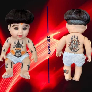 Thai amulet Luk Thep boy charm business luck full strength talisman Aj Kom - Picture 1 of 12