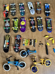 Vintage Tech Deck Fingerboard Lot 14 Boards, 2 Bikes with Extras Skateboard Toy - Picture 1 of 4