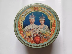 Coronation of King George VI Queen Elizabeth 12th May 1937 * Vintage Tin Box - Picture 1 of 10
