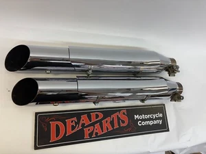 Harley Rush pre-18 Softail baloney cut slip-on exhaust mufflers pipes - Picture 1 of 4