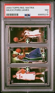 2003-04 LeBron James / Ford / Milicic Topps Matrix Rookie RC PSA 7 Graded!! - Picture 1 of 2