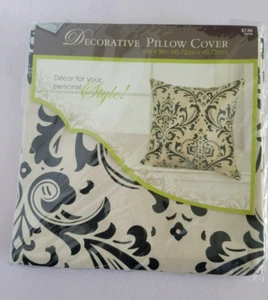 18x18 dekorativer großer Damast Druck 100% Baumwolle Kissenbezug-nagelneu nur 1 - Bild 1 von 4