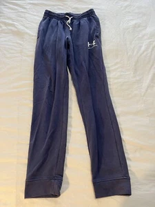 UNDER ARMOUR MENS SIZE MEDIUM SLATE BLUE TRACK PANTS WITH ELASTIC WAIST - Picture 1 of 9