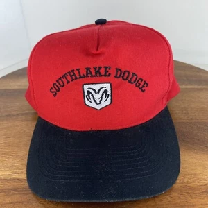 Vintage Southlake Dodge Black and Red Adjustable Hat Snapback Baseball Cap - Picture 1 of 7
