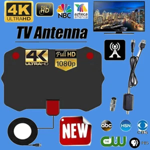 Antenna Digital HDTV Amplified Mile Ultra Thin 5000 Miles Range Indoor 4K TV US - Picture 1 of 11