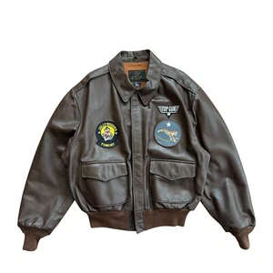 The Cockpit WWII Government Issue A-2 Jacket Z2107W Leather Brown Size 50 - Picture 1 of 17