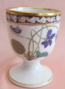 Coquetier porcelaine décor violettes Impératrice Eugénie - Imagen 1 de 6