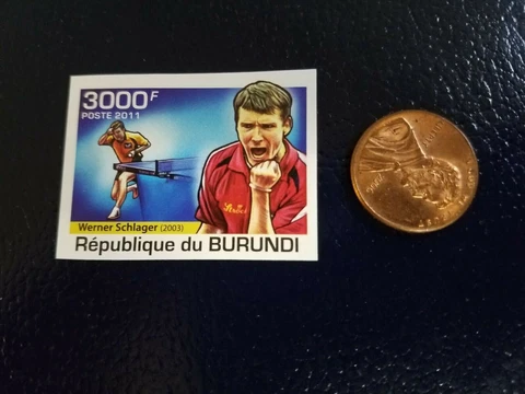 Werner Schlager Table Tennis 2011 Republique du Burundi NON Perforated Stamp Cover