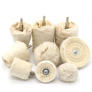 40 - 100mm Cotton Polishing Wheel Buffing Mop Pads 1/4'' Shank For Metal Jewelry - Picture 1 of 15
