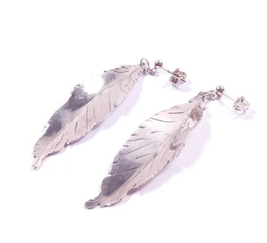 Pendientes de hoja vintage escoceses 1982 sello plata de ley 925 colgantes - Imagen 1 de 5