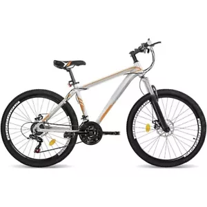 26" Mountain Bike Aluminum Frame 21-Speed Suspension Dual Disc Brakes - Picture 1 of 7