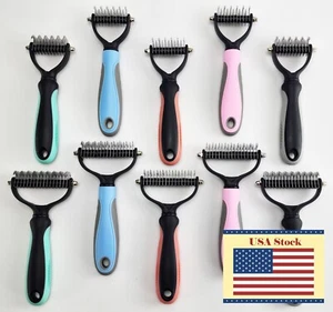 Pet Comb Dematting Grooming Dog Cat Shedding Undercoat Hair Fur Rake *USA Stock* - Picture 1 of 84