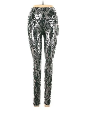 Leggings de cintura alta CARBON38 verde metálico prata estampa de cobra animal - P - Imagem 1 de 4