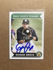 2013 Grandstand Baseball Kane County Cougars Gioskar Amaya Signed