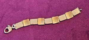 Artisan-made Chunky Steampunk Style Bracelet - Steel and Brass? Silver? - Picture 1 of 9